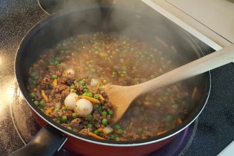 Cottage Pie filling on the hob