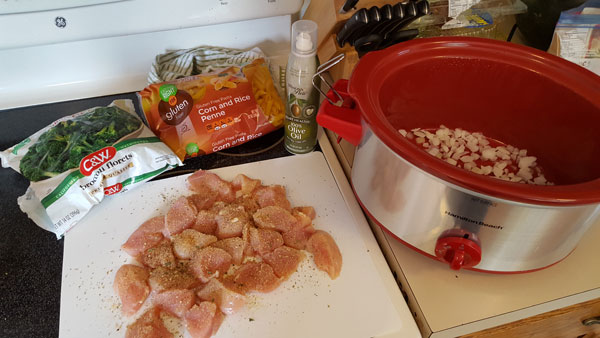 Slow cooker alfredo prep