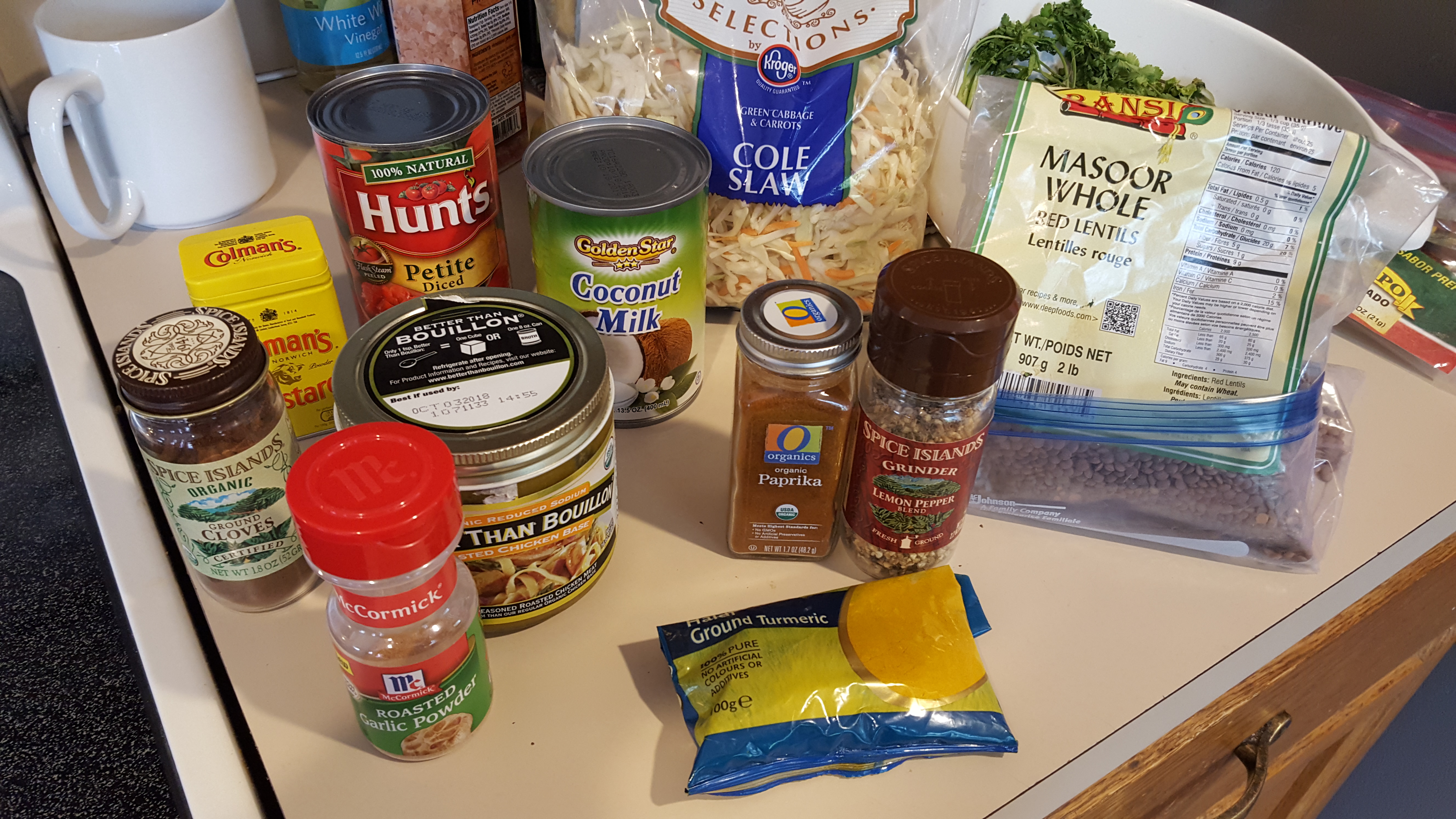 Veg curry ingredients